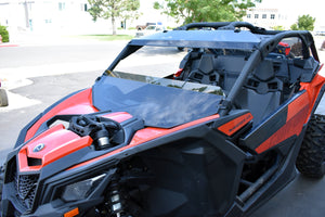 Can-Am Maverick X3 Hard-Coated Clear Half Windshield with Quick Straps and Deflector Lip