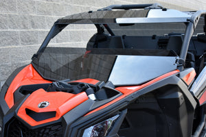 Can-Am Maverick X3 Hard-Coated Clear Half Windshield with Quick Straps and Deflector Lip