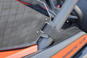 Can-Am Maverick X3 Hard-Coated Clear Half Windshield with Quick Straps and Deflector Lip