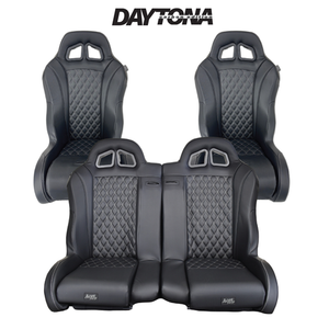 Aces Racing Daytona bucket and bench seat bundle in black