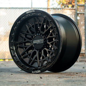 Alpha 6R Beadlock | Satin Black w/ Gloss Black Ring - Dunes 2 Dezert SXS