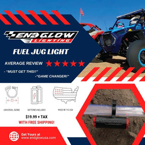 End Glow Fuel Jug Light – Hands-Free LED Brightness - Dunes 2 Dezert SXS