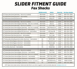 Suspension Sliders - Dunes 2 Dezert SXS