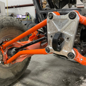 ZRP billet Radius Rod Plate for Polaris Pro-R and Turbo R adds strength, reduces bolt stress, and includes secure tow point hitch.