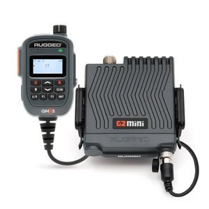 Rugged Radios G2 Mini 30 watt compact GMRS mobile radio with IP67 waterproof hand mic and controls