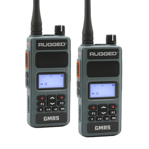 Rugged Radios GMR5 5W GMRS handheld radio 2 pack in Grey
