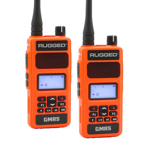 Rugged Radios GMR5 5W GMRS handheld radio 2 pack in Safety Orange