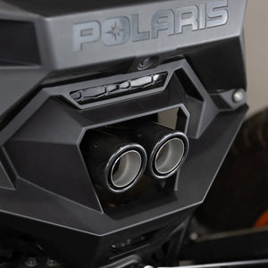 RPM Carbon Dual Exhaust Tips – Polaris Pro R Mufflers - Dunes 2 Dezert SXS