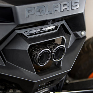 RPM Carbon Dual Exhaust Tips – Polaris Pro R Mufflers - Dunes 2 Dezert SXS