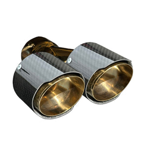 RPM Maverick R Carbon Dual Exhaust Tip – Custom Colors - Dunes 2 Dezert SXS