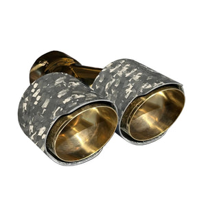 RPM CFMoto Z10 exhaust tip, gold tip with matte forged carbon sleeve