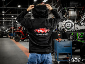 HCR Black Logo Hoodie detail view