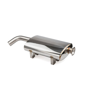 Can-Am Defender HD11 RPM sport muffler side profile, TIG-welded stainless