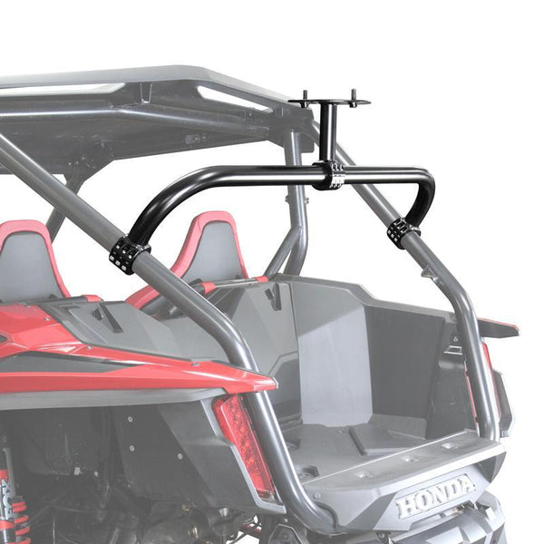 Factory UTV Dual Clamp Spare Tire Mount on Honda Talon for strong, rear-view-clear mounting of spare tire and accessories