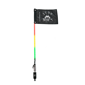 5150 Red Gold Green Hyper whip, Red Gold Green Hyper whip lit, with flag on white background