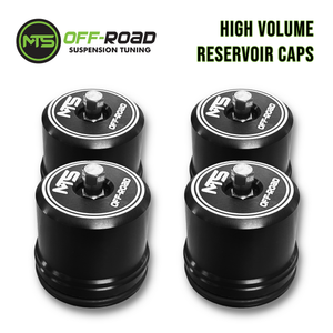 MTS Off-Road Fox 2.5 high-volume reservoir shock caps for improved shock performance and durability.