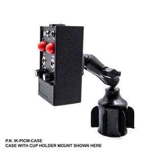 Rugged Radios 242 intercom case with RAM stubby cup holder ball base and B-size double socket arm kit