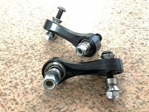 ZRP CNC-machined Can-Am X3 fixed front sway bar links with FK uniballs and stainless hardware, black anodized, USA made