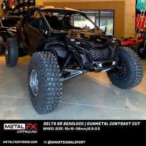 Metal FX Delta 6R Beadlock Gunmetal Contrast Cut UTV wheel, second detail view