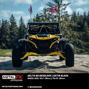 Metal FX Delta 6R Beadlock Satin Black UTV wheel, concave center detail