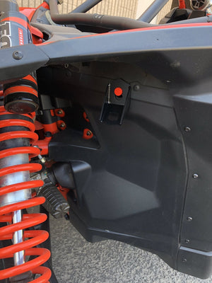 Can-Am X3 Geiser tie down mounts securing machine for transport