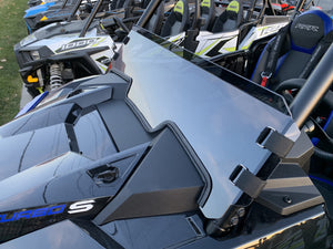 Scratch-resistant hard-coated polycarbonate RZR half windshield with quick straps for Turbo S and XP 1000