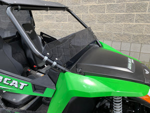 Tinted polycarbonate half windshield with billet mounts for Arctic Cat Wildcat 700 Trail/Sport, strong 3/16" design, UTVZILLA USA made