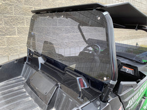 Rear tinted polycarbonate windshield with billet mounts for Arctic Cat Wildcat 700 Trail/Sport, 3/16" CNC-cut, made in the USA