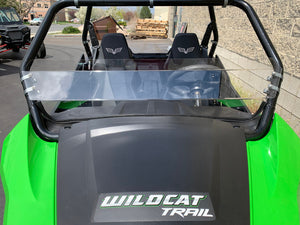 UTVZILLA Hard Coated Polycarbonate Half Windshield for Arctic Cat Wildcat 700 Trail and Sport with Billet Mounts