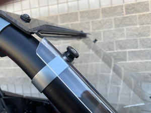 Grey anodized billet aluminum clamps with stainless hardware for UTV roll cages in 1.75", 1.87", and 2.0" sizes