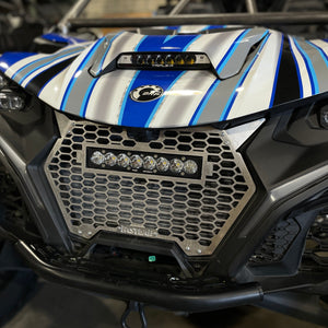 Can-Am Maverick R Grill w/ Baja Designs S8 Light Bar - Dunes 2 Dezert SXS
