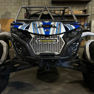 Can-Am Maverick R Grill w/ Baja Designs S8 Light Bar - Dunes 2 Dezert SXS