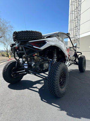 Geiser Maverick R tire carrier mounted on Geiser cage