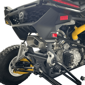 RPM slip-on 3" sport muffler for Can-Am Maverick R, TIG welded stainless steel, fits all 2 and 4 seat Maverick R models
