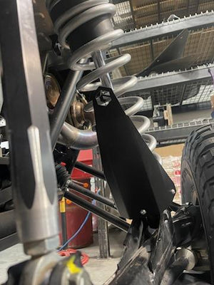 Polaris RZR Pro R Geiser aluminum shock guard detail view