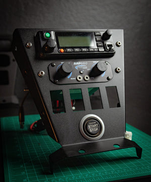 SFM Rugged Radio/RDM-DB Mount + 4 Switch Slots – Can-Am X3 - Dunes 2 Dezert SXS