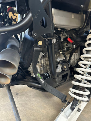 MTS Off-Road RZR Pro R rear limit strap kit installed on off-road vehicle, showing durable straps for suspension control.