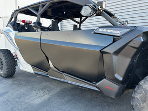 Can-Am Maverick X3 MAX four-door suicide door set installed, Dirt Specialties semi-flat black