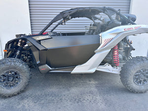 No-arm-bar stub suicide doors for Can-Am Maverick X3, powder-coated semi-flat black