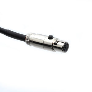 Integrated 6-pin AUX cable on the Rugged Radios WM1 wireless music interface for intercom connection