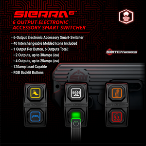 Sierra6 6-Switch 3-Rocker Electronic Smart Switcher | SWITCH Works