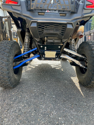 LM UTV Kawasaki Teryx KRX 1000 High Clearance Radius Rods detail view showing the rod end and bearing