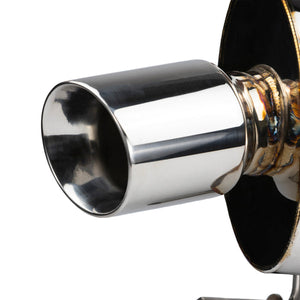 RPM KRX 1000 slip-on muffler in polished stainless steel with TIG welds, deep tone, built-in baffle, and spark arrestor function.