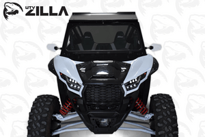 Full glass windshield with vent and wiper for Kawasaki KRX 1000, 2020–2025, by UTVZILLA – for stock cage fitment only