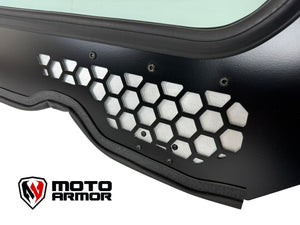 Moto Armor full glass windshield with vents and aluminum frame for Polaris RZR 900, 1000, and Turbo models, includes manual wiper.

Keywords
RZR 900 windshield, RZR 1000 windshield, Turbo RZR glass windshield, Moto Armor windshield, RZR windshield with vents, Polaris RZR glass windshield

Long-Tail Keywords
Moto Armor full glass windshield for RZR 1000 with vents, Polaris RZR Turbo windshield with manual wiper, RZR 900 S glass windshield upgrade, UTV windshield with aluminum frame for Polaris, vented front 