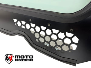 Moto Armor full glass windshield with vents and aluminum frame for Polaris RZR 900, 1000, and Turbo models, includes manual wiper.

Keywords
RZR 900 windshield, RZR 1000 windshield, Turbo RZR glass windshield, Moto Armor windshield, RZR windshield with vents, Polaris RZR glass windshield

Long-Tail Keywords
Moto Armor full glass windshield for RZR 1000 with vents, Polaris RZR Turbo windshield with manual wiper, RZR 900 S glass windshield upgrade, UTV windshield with aluminum frame for Polaris, vented front 