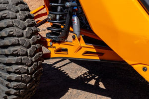 HCR Racing UHMW skid plates designed for 72" Can-Am X3 suspension kits and trailing arms with superior wear and impact resistance
