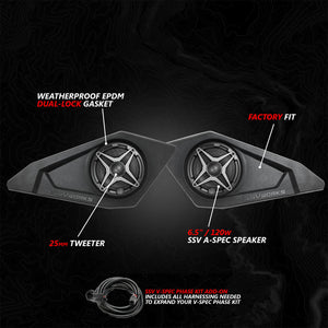 Can-Am Maverick R 6.5" Lower Door Speaker Pods | SSV Works