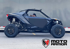 Moto Armor Aluminum Doors for 2024+ Can-Am Maverick R 2 Seat – Powder-Coated, CNC Cut, Flush Fit, Push-Button Latch, Made in USA