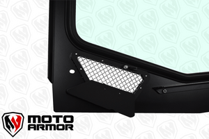 Full glass windshield with vented flaps, black aluminum frame, and manual wiper for Kawasaki KRX 1000 UTV, fits 2020–2025